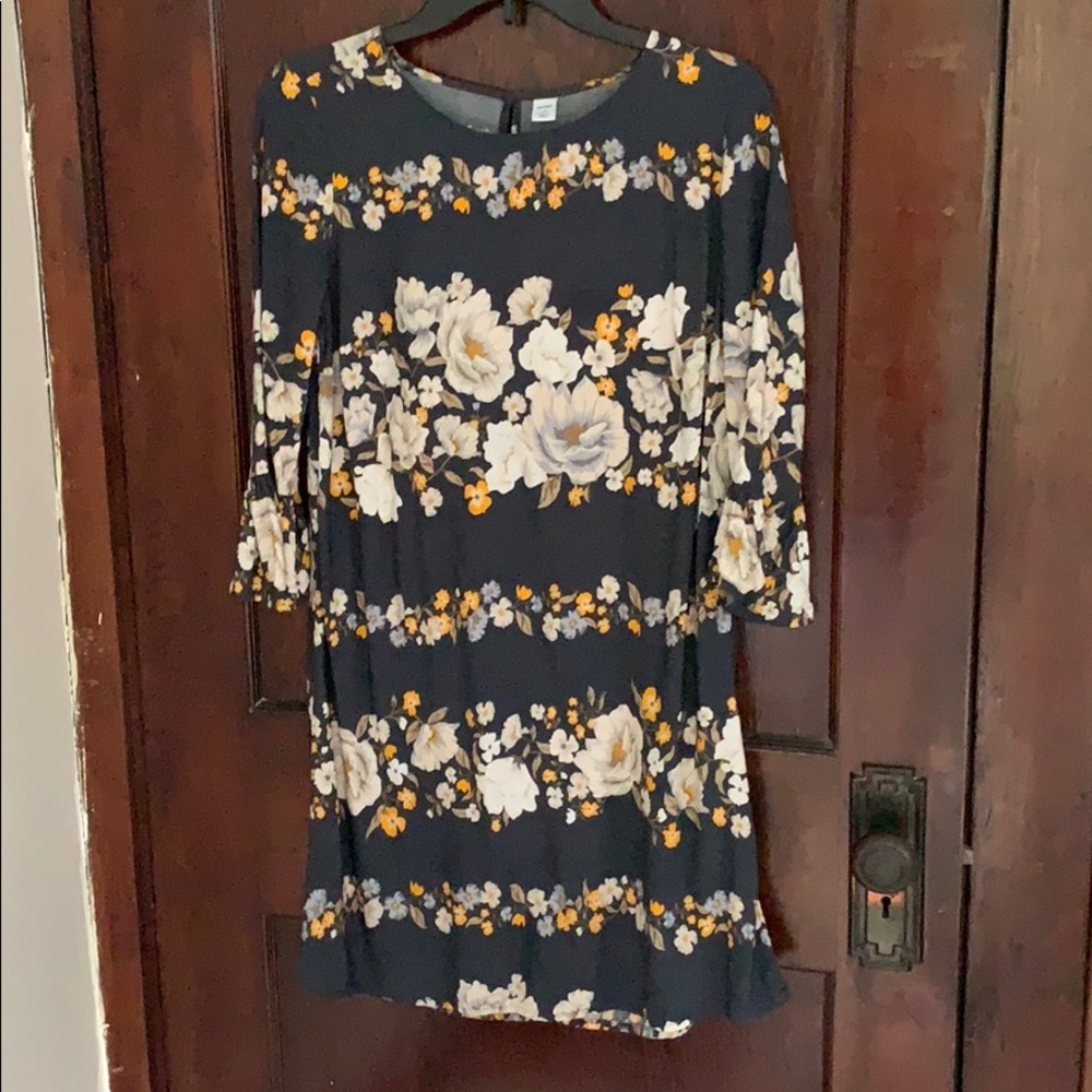 Bell-Sleeve Floral Dress